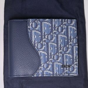 Dior Navy Monogram Card Holder